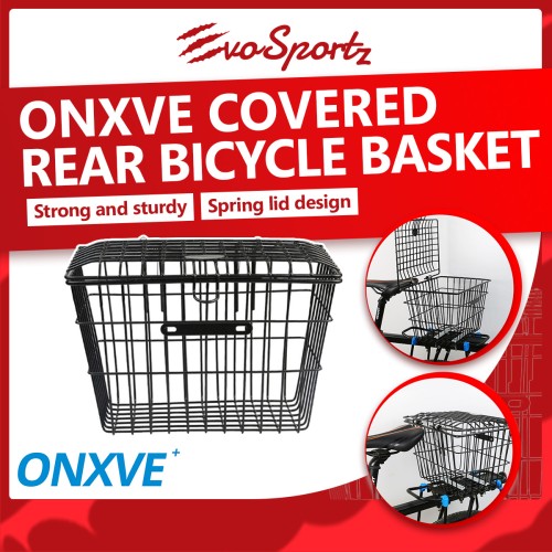 ONXVE Covered Rear Bicycle Basket